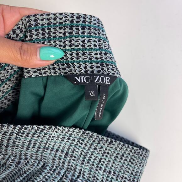 NIC+ZOE XS Satin Ombre Print High Rise Wide Leg Chiffon Pants Green - Picture 7 of 10